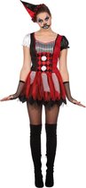 Wilbers & Wilbers - Clown & Nar Kostuum - Narrige Nare Clown - Vrouw - rood - Maat 34-36 - Halloween - Verkleedkleding
