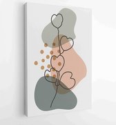 Canvas schilderij - Earth tone boho foliage line art drawing with abstract shape. Abstract Plant Art design for print, cover, wallpaper, Minimal and natural wall art. 1 -    – 1825