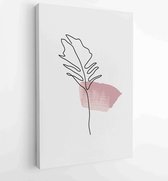 Canvas schilderij - Earth tone boho foliage line art drawing with abstract shape. Abstract Plant Art design for print, cover, wallpaper, Minimal and natural wall art. 3 -    – 1833