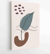 Canvas schilderij - Foliage line art drawing with abstract shape. Abstract Plant Art design for print, cover, wallpaper, Minimal and natural wall art. 3 -    – 1810924411 - 115*75