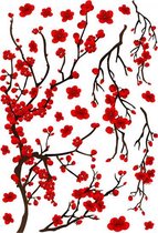 muursticker Red Ramage rood/bruin 22 stuks