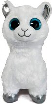 sleutelhanger Llama junior pluche wit 10 cm
