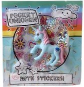 eenhoorn Pocket Unicorn meisjes 7 x 5 cm blauw/wolkje