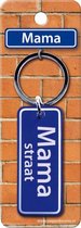 sleutelhanger straatnaam Mama 9 cm staal blauw