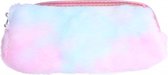 etui meisjes 22 x 12 cm pluche/PVC roze