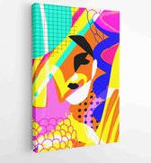 Canvas schilderij - Hand painted illustrations wall arts vector. Surface pattern design. 3 -    – 1843038784 - 80*60 Vertical