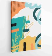 Canvas schilderij - Abstract organic shape Art design for poster, print, cover, wallpaper, Minimal and natural wall art. 1 -    – 1855434595 - 80*60 Vertical