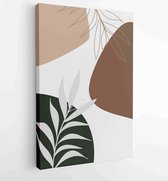 Canvas schilderij - Earth tone boho foliage line art drawing with abstract shape. Abstract Plant Art design for print, cover, wallpaper, Minimal and natural wall art. 2 -    – 1839