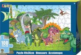 kleurplaat en puzzel Dinosaurussen 49 cm karton 100 stuks