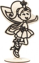 houten figuur om te decoreren fee 21 cm