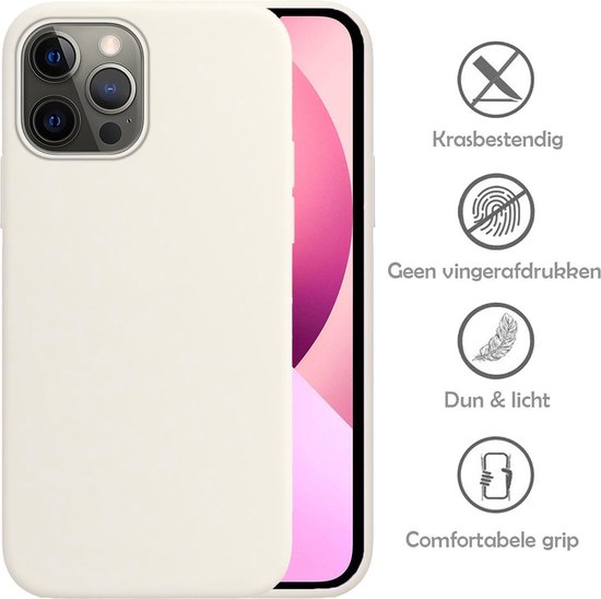 Coque iPhone 13 Pro Etui Siliconen Avec 2x Protecteur D'écran - Coque Etui iPhone 13 Pro Avec 2x Protecteur D'écran - Wit