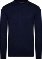 Ferlucci - Heren Trui - Ronde hals - Fijn Gebreid - Navy