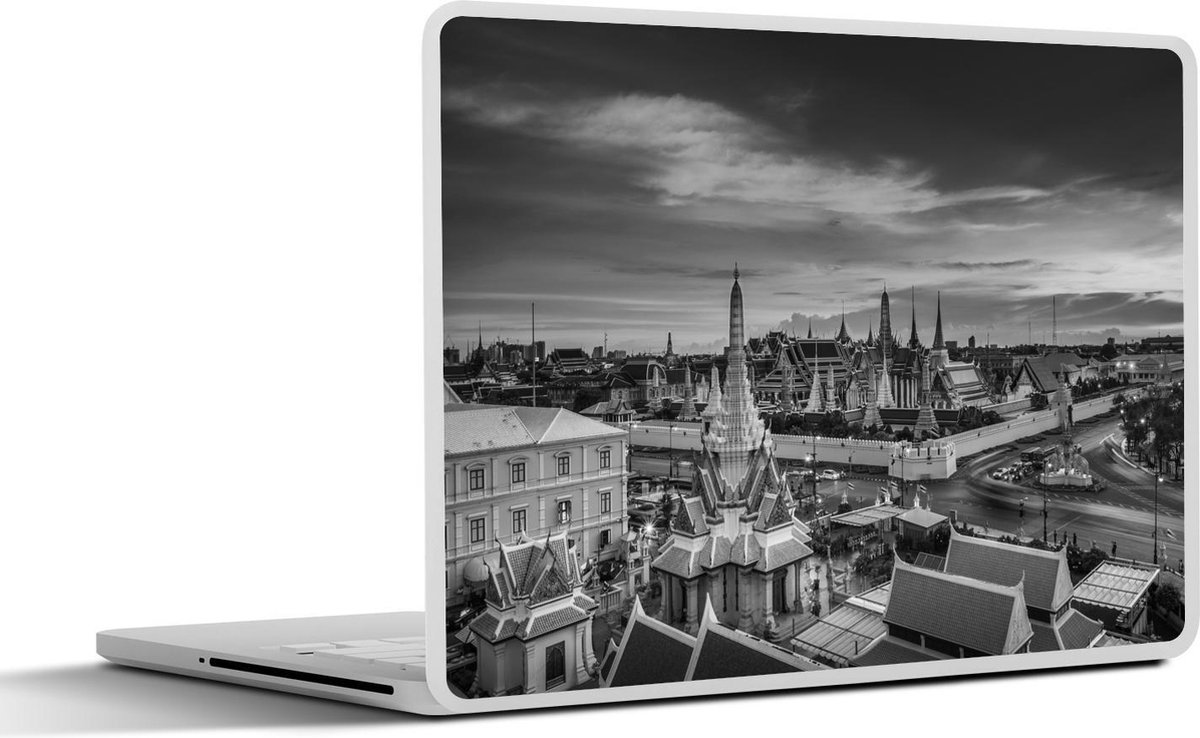 Afbeelding van product SleevesAndCases  Laptop sticker - 15.6 inch - Bangkok - Architectuur - Zwart - Wit