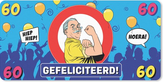 Bureauonderlegger - Verjaardag - Jubileum- 60 Jaar - Man - 60x30