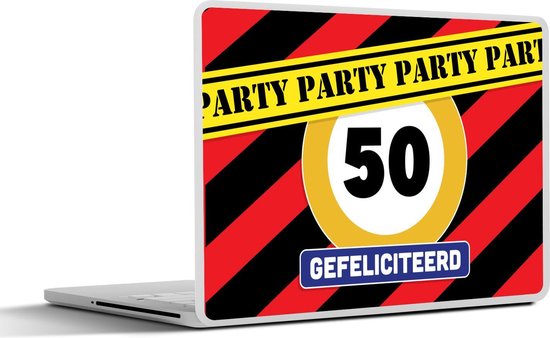 Laptop sticker - 10.1 inch - Jubileum - 50 Jaar versiering - Verjaardag - 25x18cm - Laptopstickers - Laptop skin - Cover