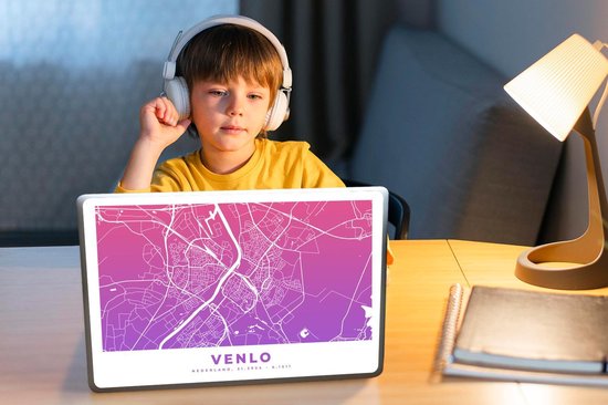 Sticker pour ordinateur portable - 13,3 pouces - Plan de la ville - Venlo - Nederland - Violet