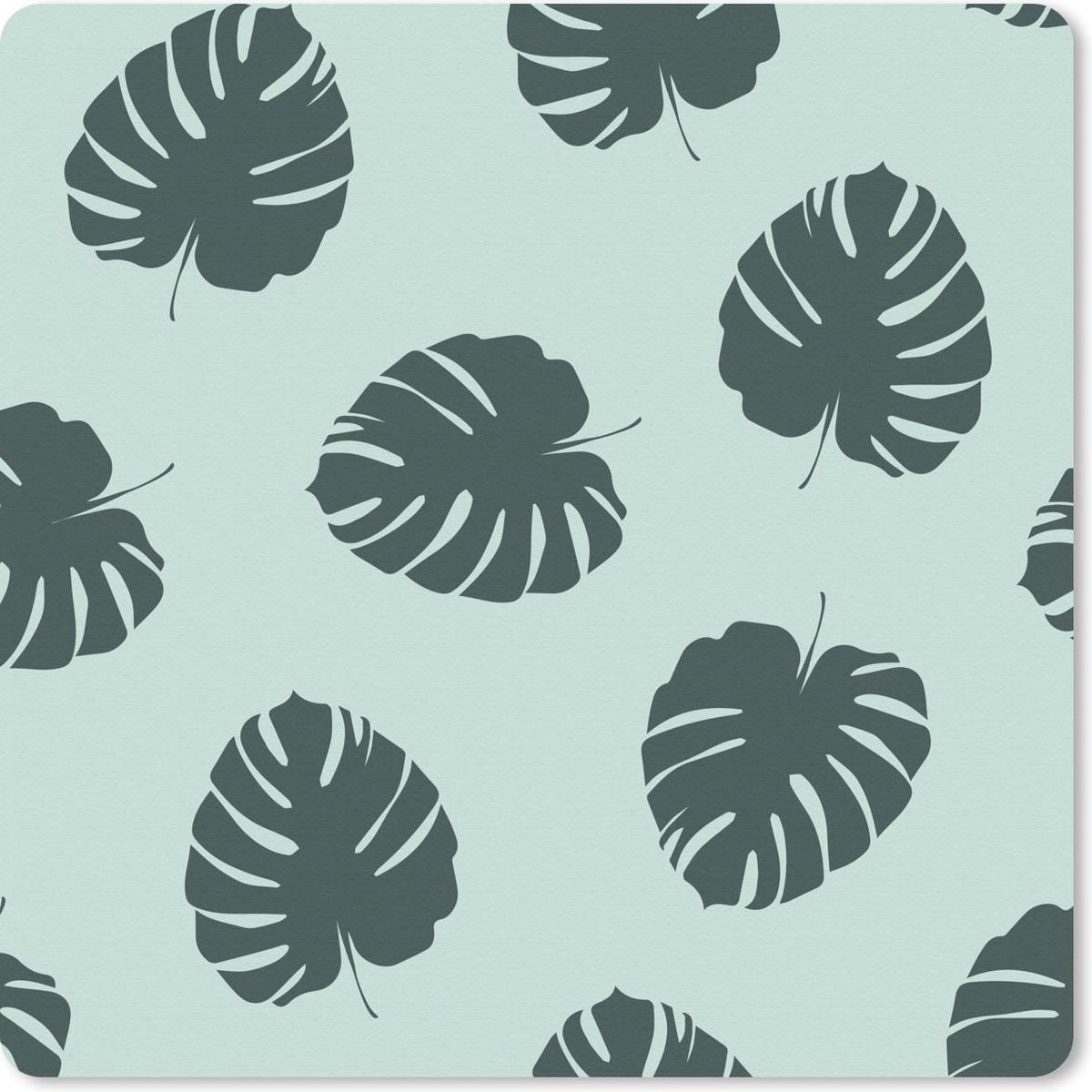 Muismat 20x20 cm - Mousepad Zomer - Bladeren - Monstera - Muismatten