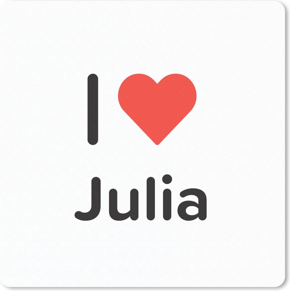 Muismat 20x20 cm - Mousepad I love - Julia - Meisje - Muismatten