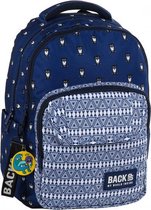 schooltas junior 25 liter 40 cm polyester marineblauw