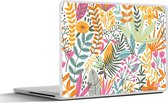 Laptop sticker - 15.6 inch - Zomer - Bladeren - Planten - Wit - 36x27,5cm - Laptopstickers - Laptop skin - Cover