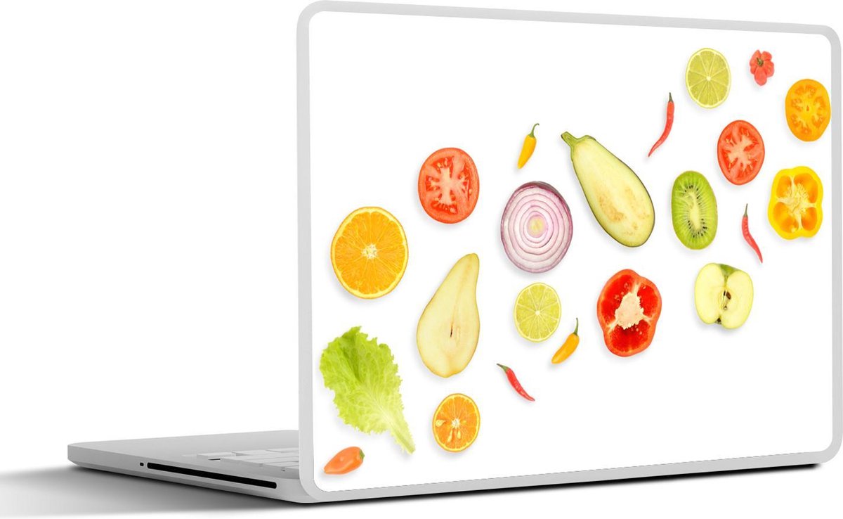Laptop sticker - 11.6 inch - Sla - Appel - Wit - 30x21cm - Laptopstickers - Laptop skin - Cover