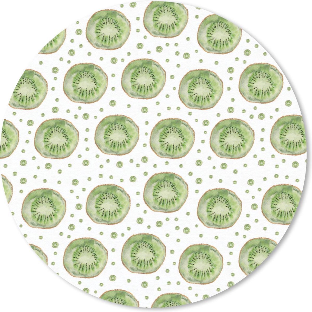 Muismat rond 50x50 cm - Mousepad Kiwi - Aquarel - Sjablonen - Ronde muismatten