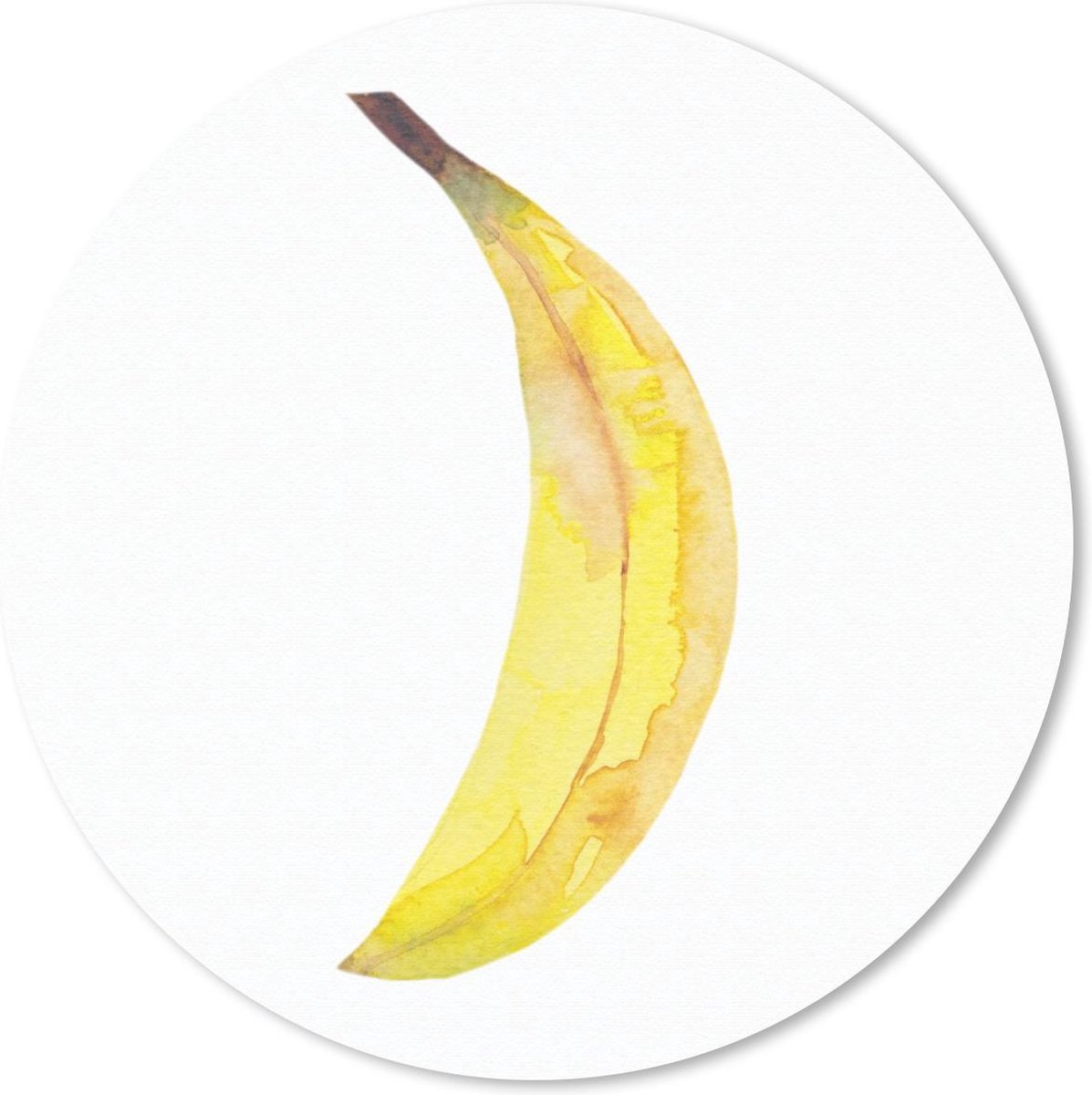 Muismat rond 30x30 cm - Mousepad Banaan - Aquarel - Wit - Ronde muismatten