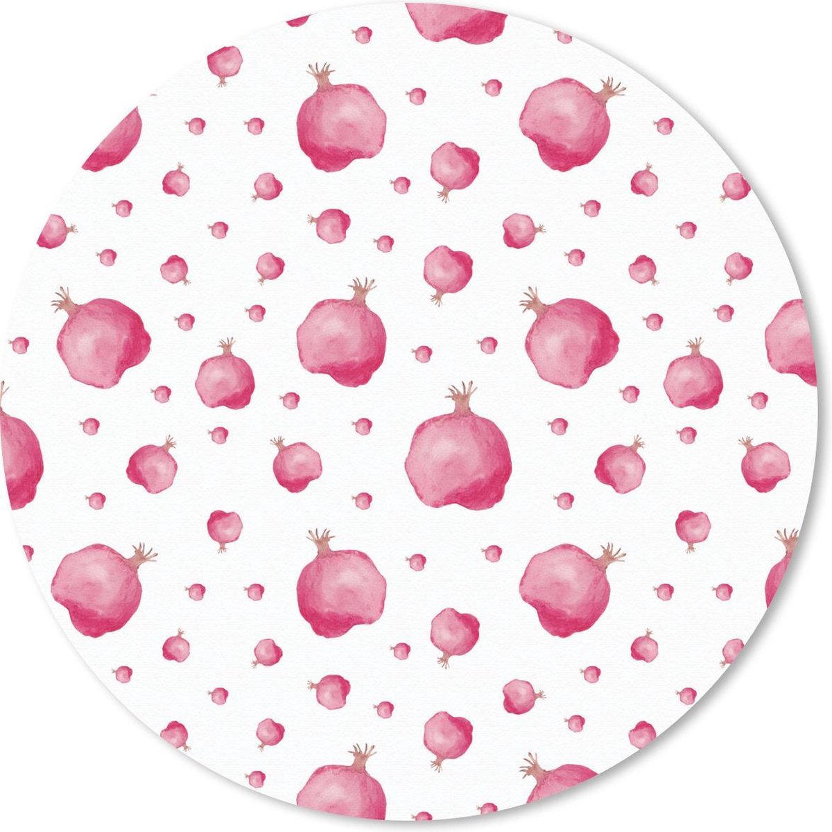 Muismat rond 30x30 cm - Mousepad Granaatappel - Fruit - Design - Ronde muismatten