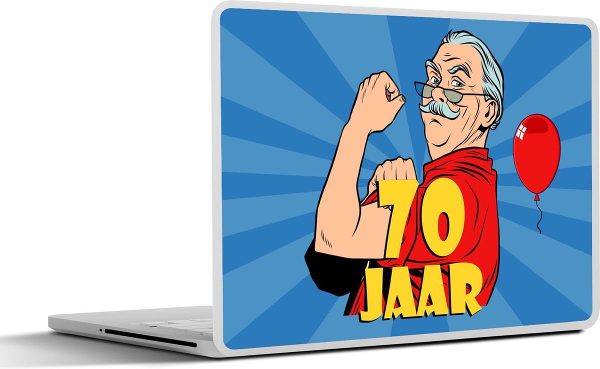 Laptop sticker - 10.1 inch - Man - 70 Jaar verjaardag - Jubileum - 25x18cm - Laptopstickers - Laptop skin - Cover