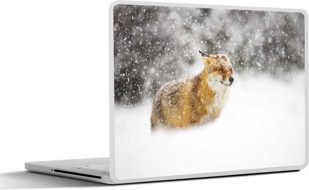 Afbeelding van product SleevesAndCases  Laptop sticker - 10.1 inch - Vos - Sneeuw - Storm