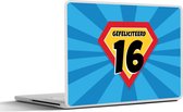Laptop sticker - 11.6 inch - Verjaardag - Feest - 16 Jaar - Superheld - 30x21cm - Laptopstickers - Laptop skin - Cover