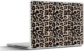 Laptop sticker - 11.6 inch - Panterprint - Grijs - Bruin - Luxe - 30x21cm - Laptopstickers - Laptop skin - Cover