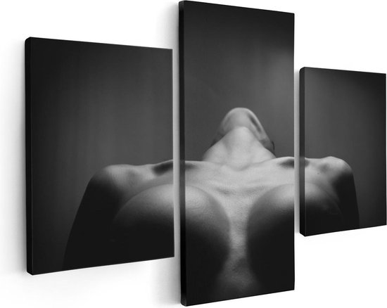 Artaza Canvas Schilderij Vrouwen Borsten - Erotiek - Zwart Wit - Foto Op Canvas - Canvas Print