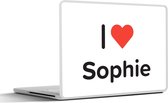 Laptop sticker - 12.3 inch - I love - Sophie - Meisje - 30x22cm - Laptopstickers - Laptop skin - Cover