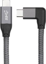 100 W USB-C / Type-C elleboog naar USB-C / Type-C mannelijke full-function datakabel met E-markering, kabellengte: 1 m