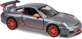 schaalmodel Porsche 911 GT3 RS 11 cm alu 1:36 grijs