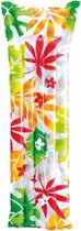 luchtbed Bladeren 183 x 69 cm vinyl wit/groen/oranje/rood