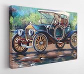 Canvas schilderij - Old auto, retro car, oil paintings  -     583851919 - 40*30 Horizontal