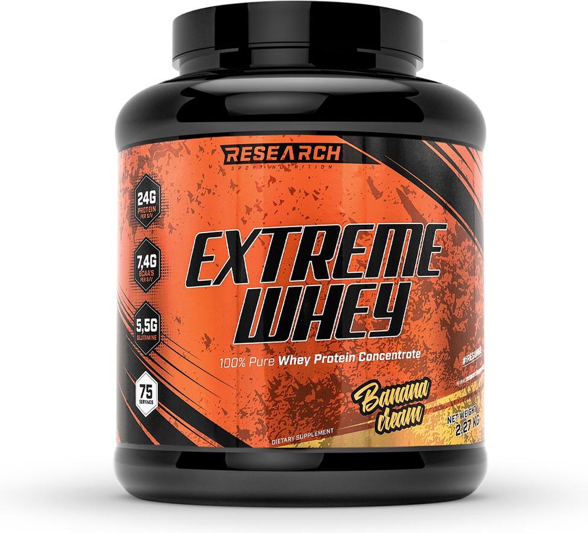 Goedkoopste Research Extreme Whey - Eiwitten - 2270 gram - Banana
