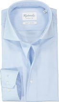 Michaelis Slim Fit overhemd - poplin - lichtblauw met wit gestreept - Strijkvrij - Boordmaat: 42