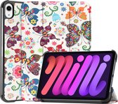 Étui intelligent à trois volets pour iPad mini (2021) - papillons et fleurs