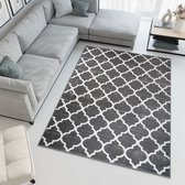 Tapiso Firet Vloerkleed Grijs Trellis Woonkamer Modern Tapijt Maat- 120x170