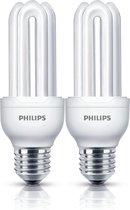 Philips Genie Spaarlamp E27 - 14W (65W) - Warm Wit Licht - Niet Dimbaar - 2 stuks