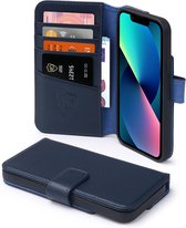 Étui pour iPhone 13 Mini , MobyDefend Luxe Portefeuille en cuir Bookcase, Blauw | Étui pour téléphone portable / Étui pour téléphone Convient pour: Apple iPhone 13 Mini