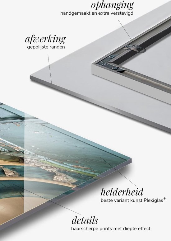 Portrait d' Ibiza – 80cm x 120cm - Photo d'art sur Plexiglas – Incl. système de suspension des stores et garantie de 5 ans