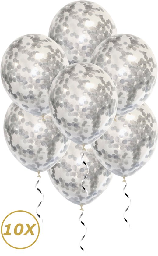 Zilveren Helium Ballonnen Confetti Verjaardag Versiering Feest Versiering Bruiloft Ballon Zilver Papier - 10 Stuks