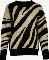 TwoDay dames trui met zebraprint - Zwart - Maat L