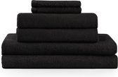 Blumtal Terry Handdoeken Set - 2 x Baddoek & 2 x Handdoek & 2 x Gezichts Handdoekje: Zwart