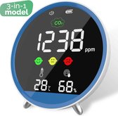 SAVS® DM-803 CO2 Meter, Melder & Monitor - Luchtkwaliteitsmeter - Thermometer - Hygrometer - Binnen - Draagbaar en Oplaadbaar
