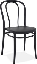 Alterego Stapelbare stoel 'JAMAR' van zwarte kunststof voor binnen/buiten